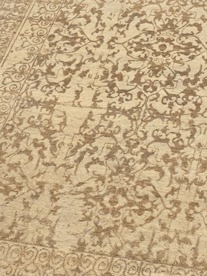 Laleh Hand-knotted Wool-Silk Persian Rug - Beige