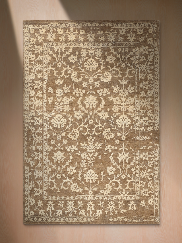 Anahita Brown Hand-knotted Wool-Silk Rug