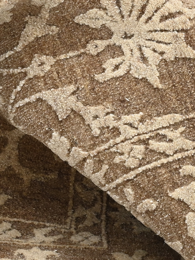Anahita Brown Hand-knotted Wool-Silk Rug
