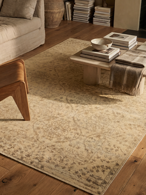 Shirin Hand-knotted Wool-Silk Persian Rug - Beige