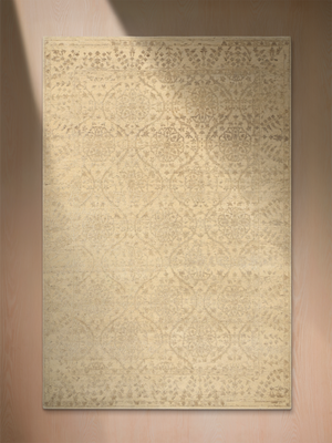 Shirin Hand-knotted Wool-Silk Persian Rug - Beige