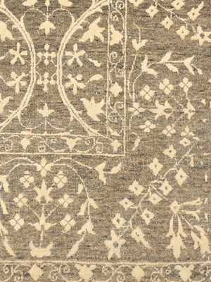 Shirin Brown Hand-knotted Wool-Silk Persian Rug - Brown