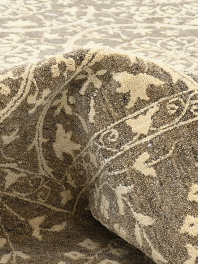 Shirin Brown Hand-knotted Wool-Silk Rug