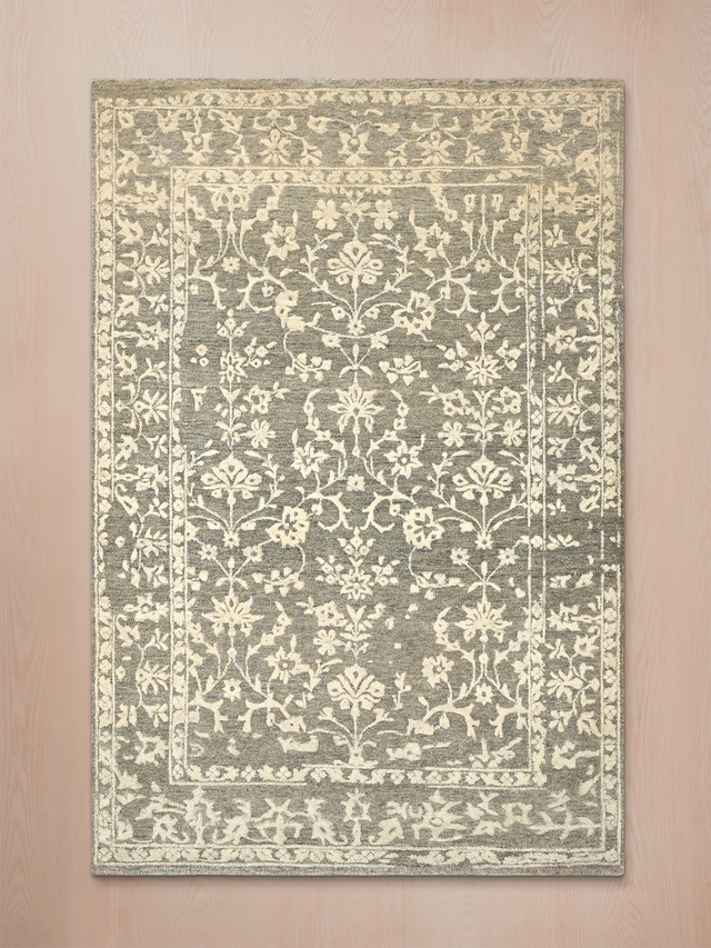 Anahita Grey Hand-knotted Wool-Silk Rug