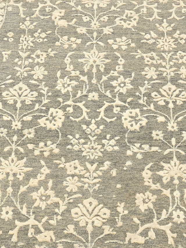 Anahita Grey Hand-knotted Wool-Silk Rug