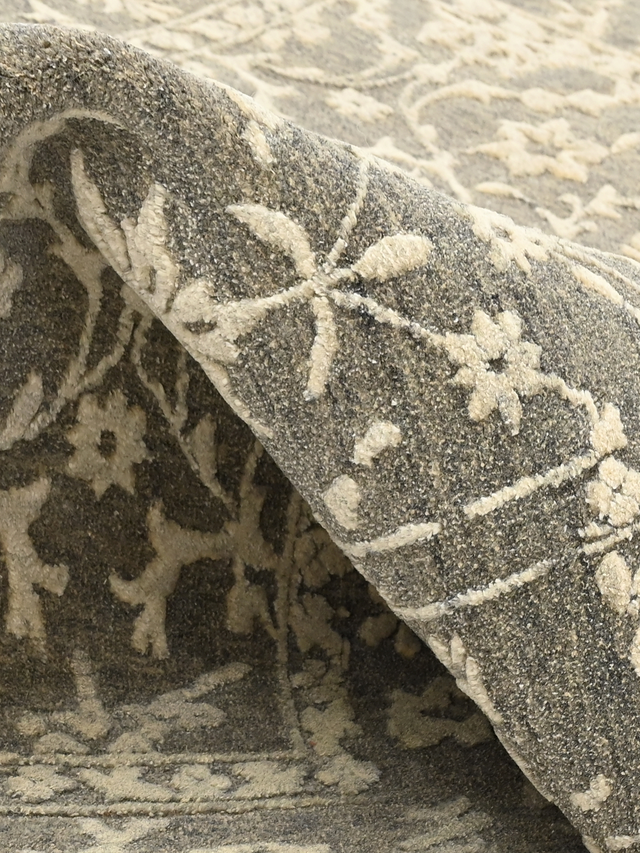 Anahita Grey Hand-knotted Wool-Silk Rug
