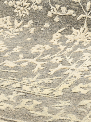 Anahita Grey Hand-knotted Wool-Silk Persian Rug - Grey