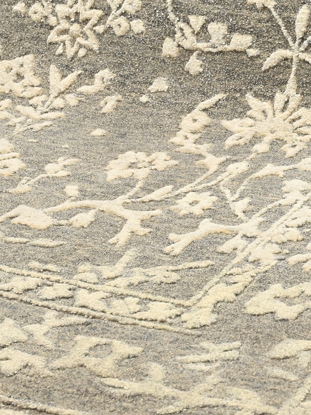 Anahita Grey Hand-knotted Wool-Silk Rug