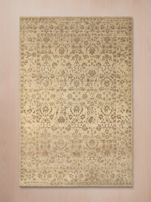 Mahtab Hand-knotted Wool-Silk Persian Rug - Beige