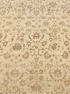 Mahtab Hand-knotted Wool-Silk Persian Rug - Beige