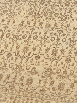 Cyra Hand-knotted Wool-Silk Persian Rug - Beige