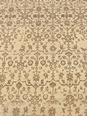 Cyra Hand-knotted Wool-Silk Persian Rug - Beige