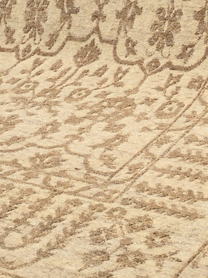 Cyra Hand-knotted Wool-Silk Persian Rug - Beige