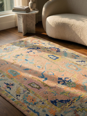 Vaayu Hand-knotted Wool Persian Rug - Coral