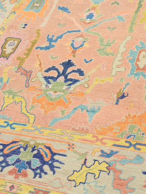 Vaayu Hand-knotted Wool Persian Rug - Coral