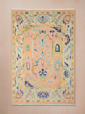 Vaayu Hand-knotted Wool Persian Rug - Coral