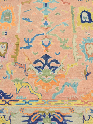 Vaayu Hand-knotted Wool Persian Rug - Coral