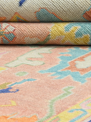 Vaayu Hand-knotted Wool Persian Rug - Coral