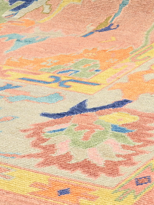Vaayu Hand-knotted Wool Persian Rug - Coral