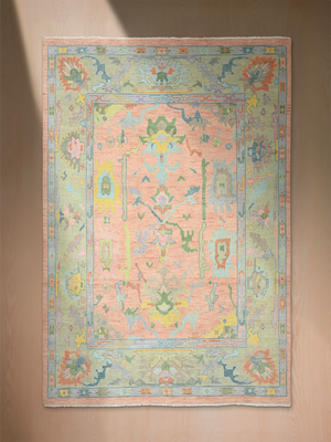 Bahar Hand-knotted Wool Persian Rug - Coral