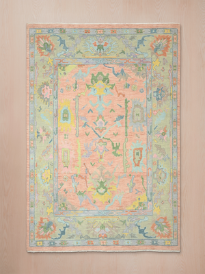 Bahar Hand-knotted Wool Persian Rug - Coral
