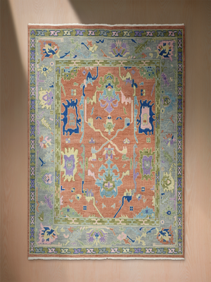 Yasmin Hand-knotted Wool Persian Rug - Rust