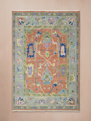 Yasmin Hand-knotted Wool Persian Rug - Rust