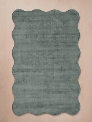 Aniera Hand-woven Scalloped Rug - Sage Grey