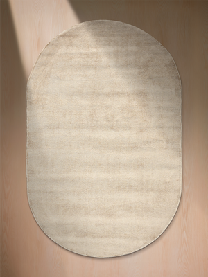 Aaruni Hand-woven Oval Rug - Beige
