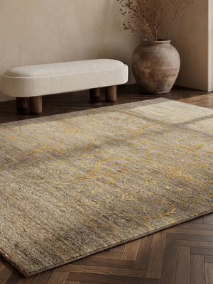 Lucid Hand-knotted Wool & Silk Persian Rug - Beige