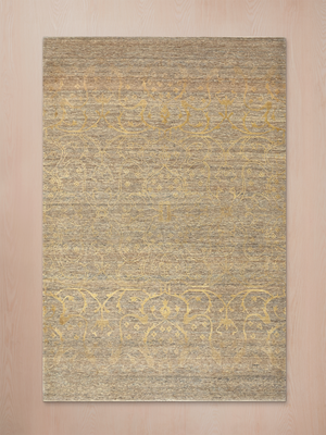 Lucid Hand-knotted Wool & Silk Persian Rug - Beige