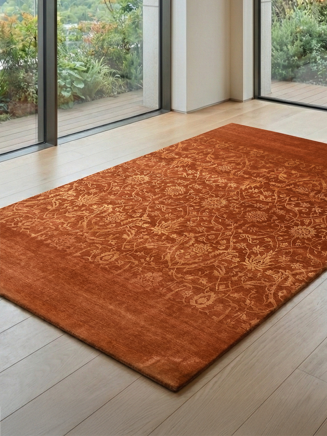 Rustic Aura Hand-knotted Wool & Silk Rug