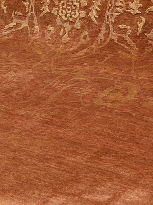 Rustic Aura Hand-knotted Wool & Silk Persian Rug - Rust