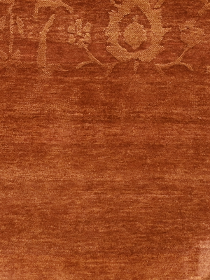 Rustic Aura Hand-knotted Wool & Silk Persian Rug - Rust
