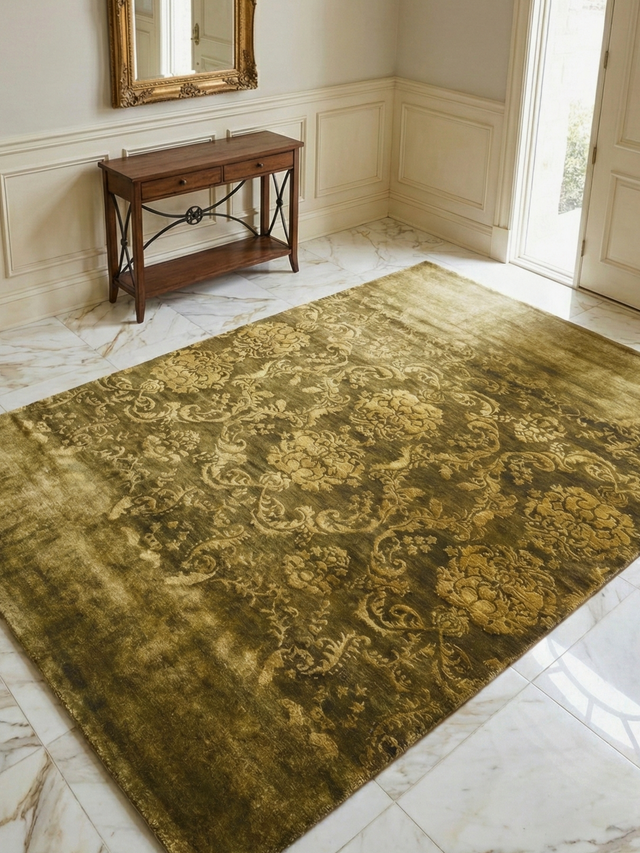 Nomadic Hand-knotted Wool & Silk Rug