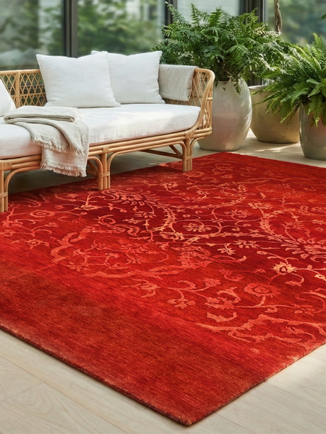 Mohair Hand-knotted Wool & Silk Rug
