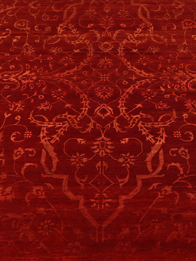 Mohair Hand-knotted Wool & Silk Rug