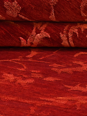 Mohair Hand-knotted Wool & Silk Persian Rug - Rust