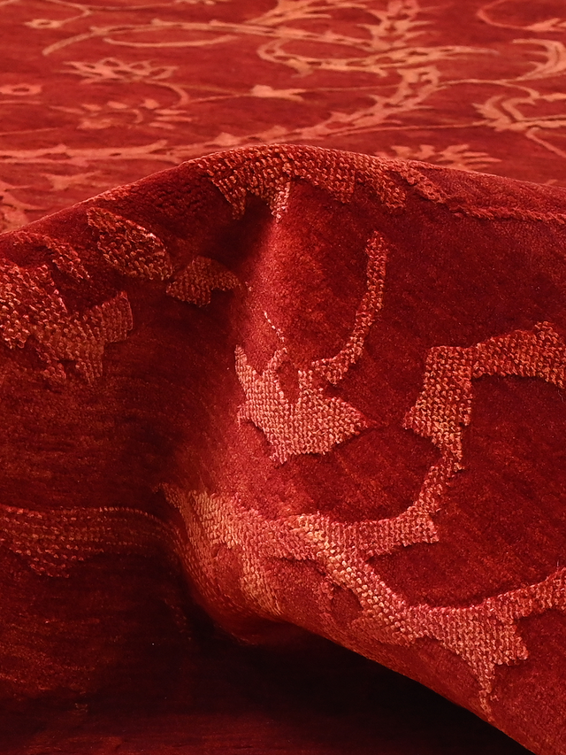 Mohair Hand-knotted Wool & Silk Rug