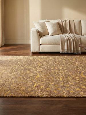 Zuri Hand-knotted Wool & Silk Persian Rug - Ochre