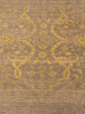 Zuri Hand-knotted Wool & Silk Persian Rug - Ochre
