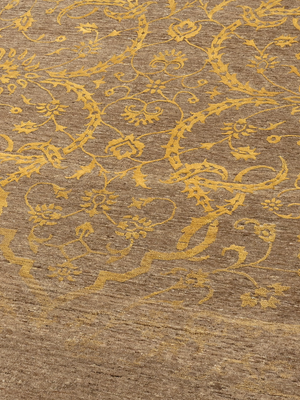 Zuri Hand-knotted Wool & Silk Persian Rug - Ochre