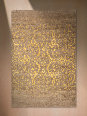 Zuri Hand-knotted Wool & Silk Persian Rug - Ochre