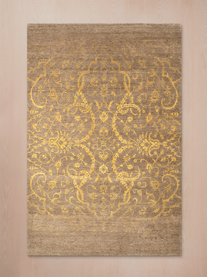 Zuri Hand-knotted Wool & Silk Persian Rug - Ochre