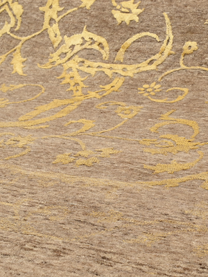 Zuri Hand-knotted Wool & Silk Persian Rug - Ochre