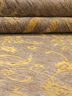 Zuri Hand-knotted Wool & Silk Persian Rug - Ochre