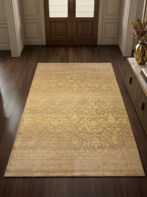 Manifest Hand-knotted Wool & Silk Persian Rug - Beige