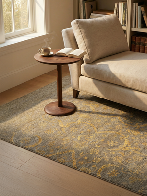 Aprezo Hand-knotted Wool & Silk Persian Rug - Beige