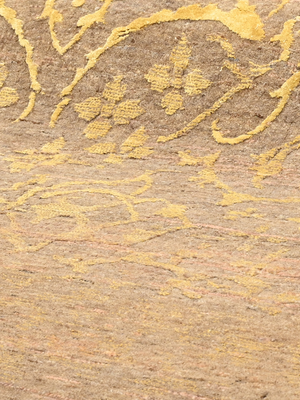 Gulnar Hand-knotted Wool & Silk Persian Rug - Ochre