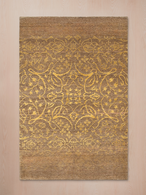 Gulnar Hand-knotted Wool & Silk Persian Rug - Ochre
